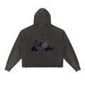 Vintage Washed Frayed-Hem Hoodie