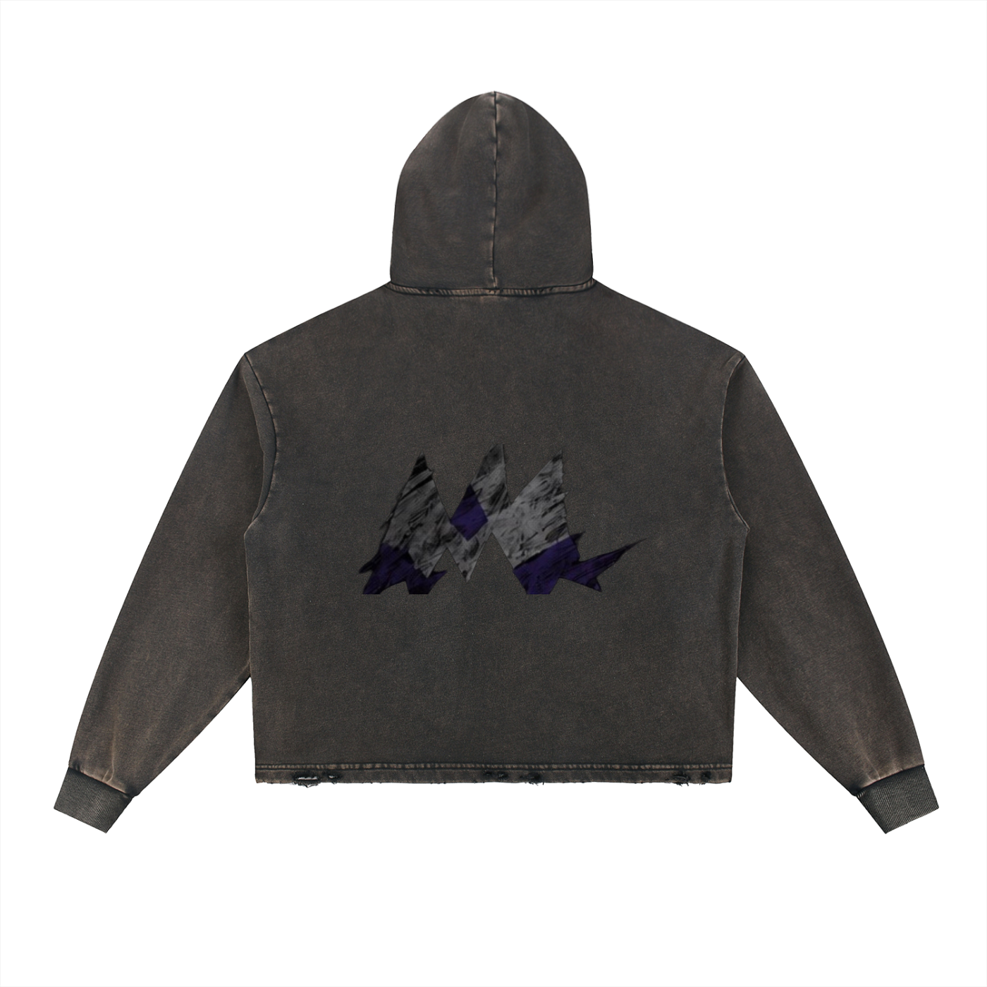 Vintage Washed Frayed-Hem Hoodie