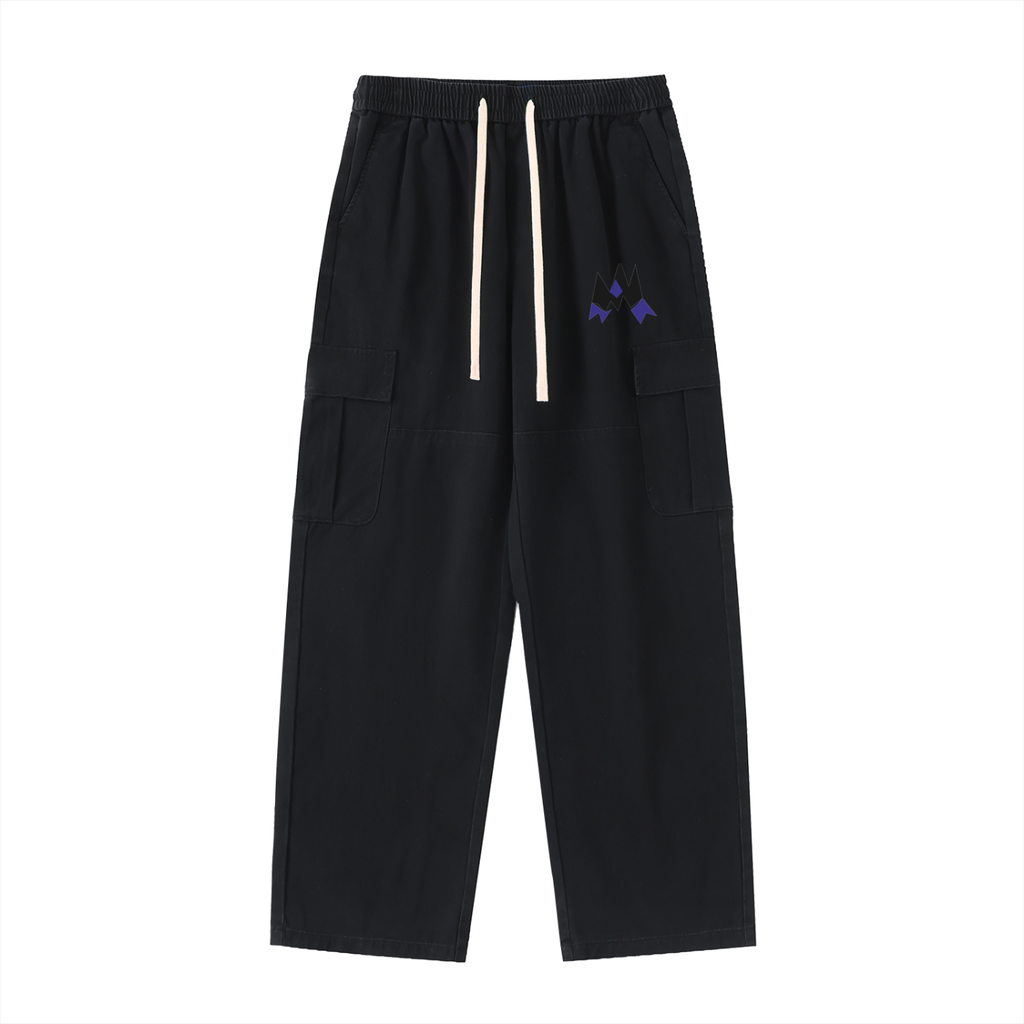 Drawstring Waist Straight-Leg Cargo Pants