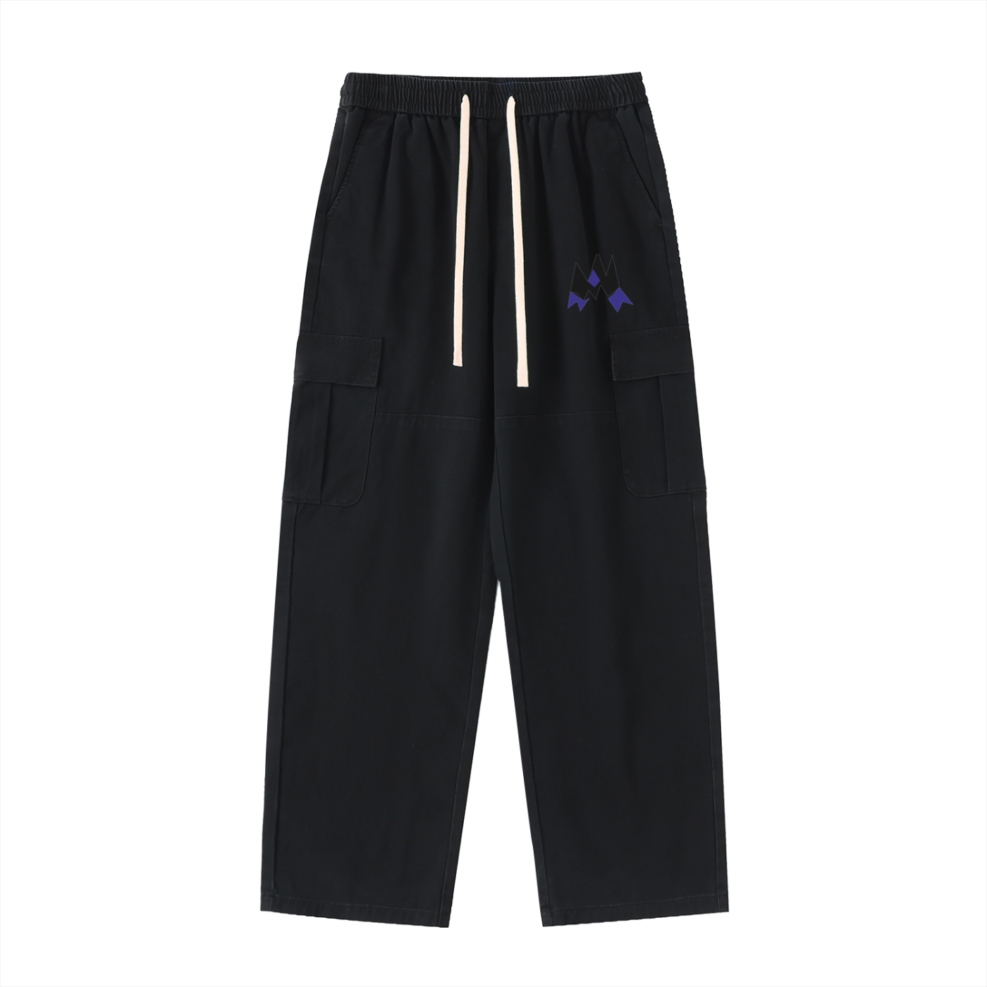 Drawstring Waist Straight-Leg Cargo Pants
