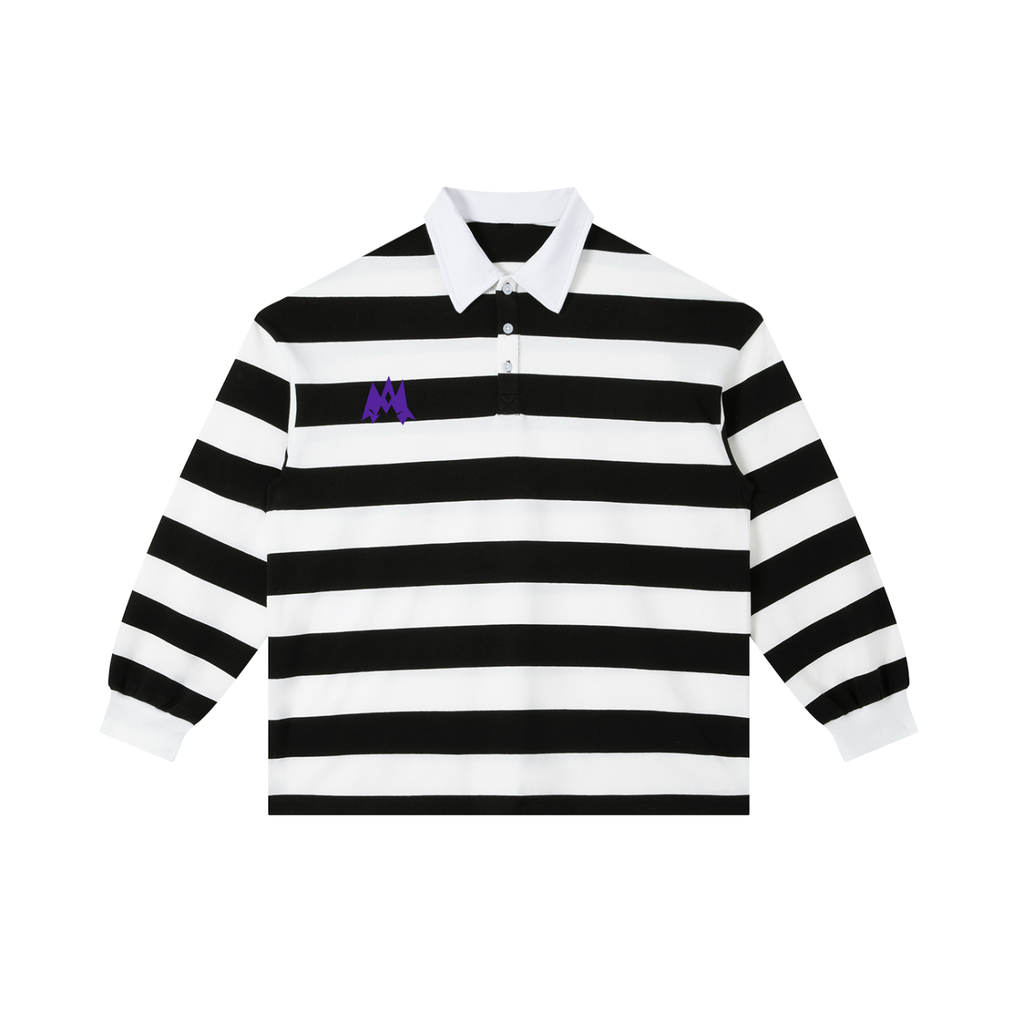 Color Block Stripe Polo Shirt