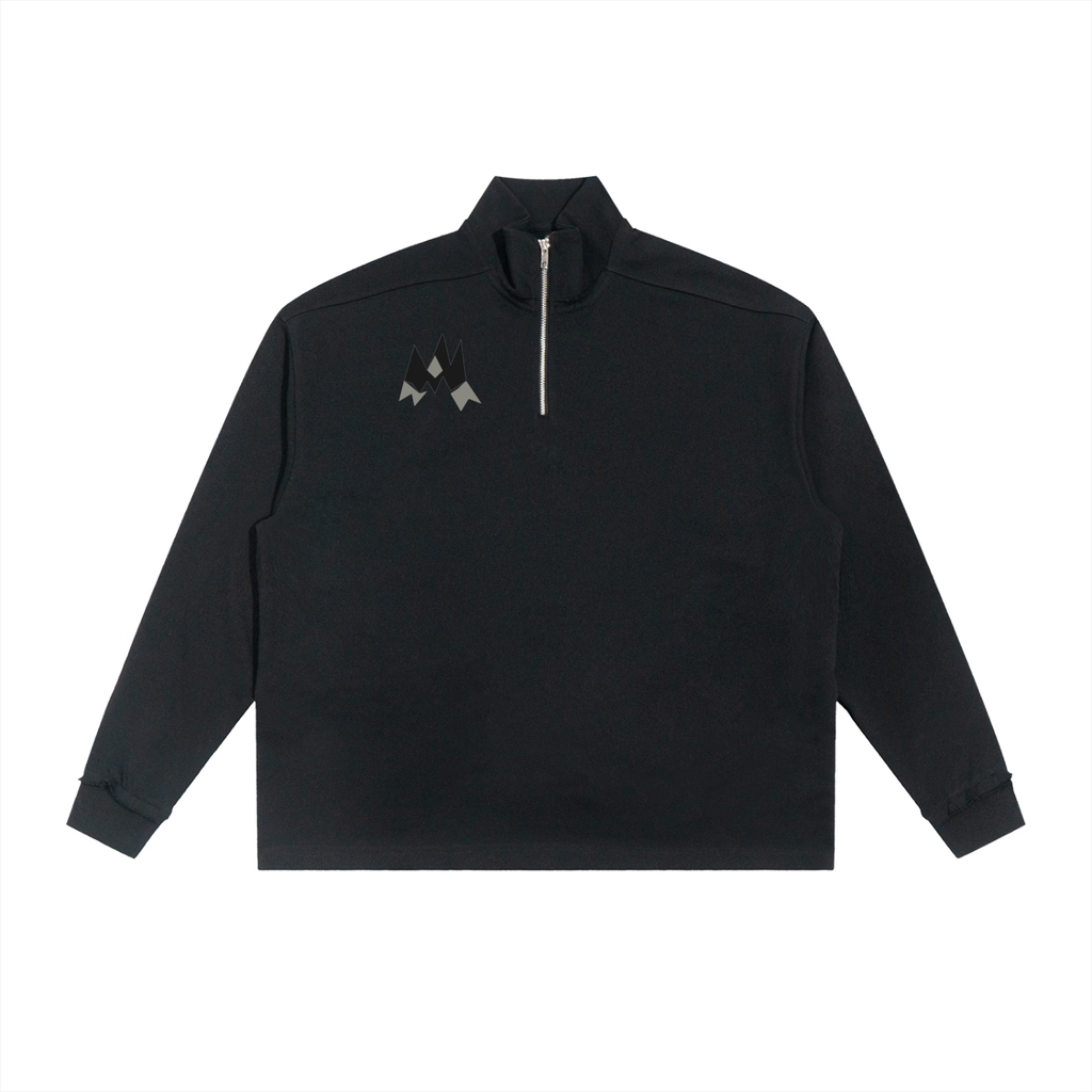 Half-Zip Rolled Edge Fleece Sweatshirt